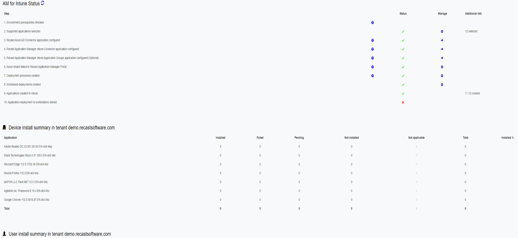 screenshot of Application Manager